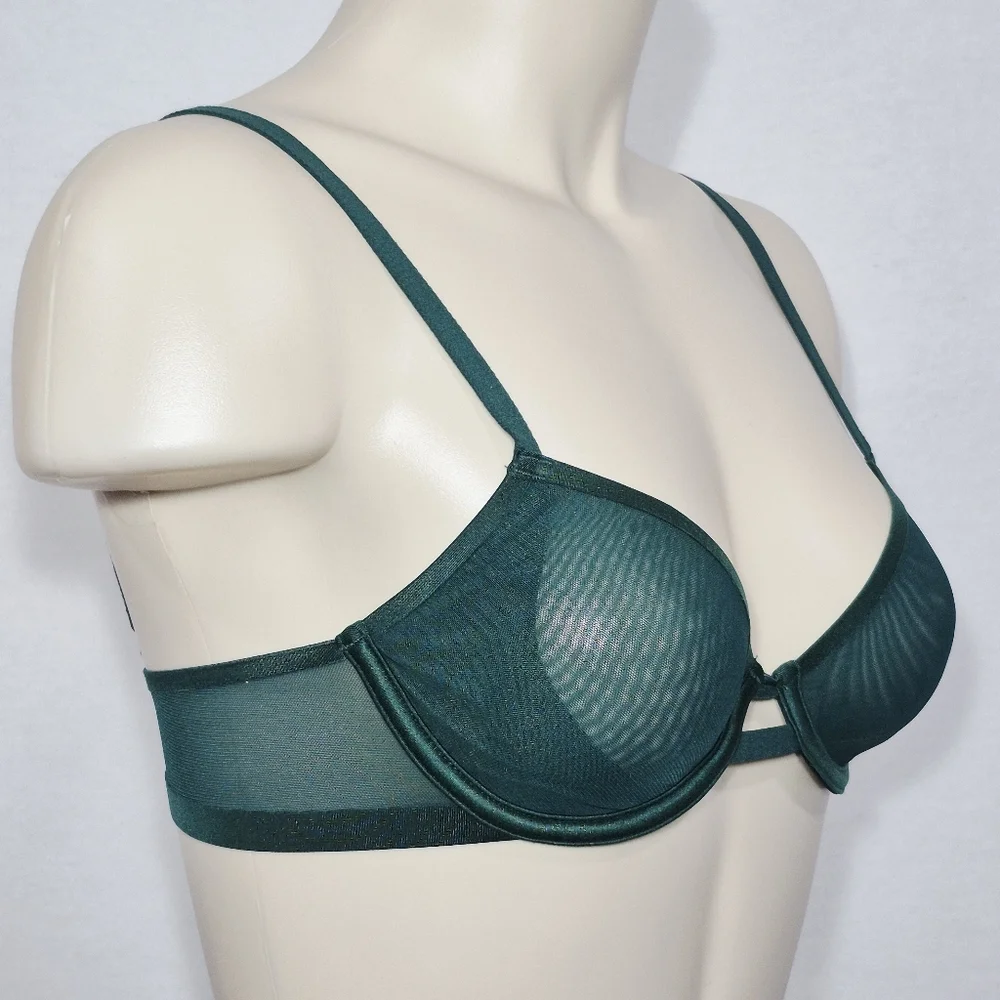 32A Auden Smooth Unlined Comfort Wire Demi Coverage UW Bra‎ Green NWT